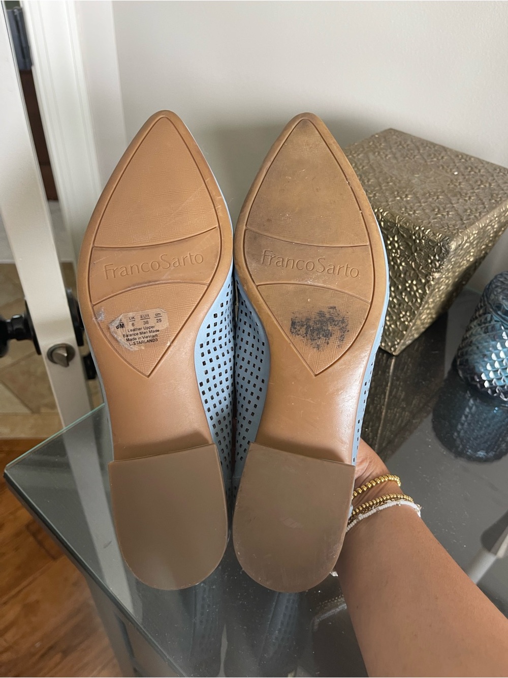 Franco Sarto Mesh Leather Pointy Toe Flats size 8 - Picture 7 of 7